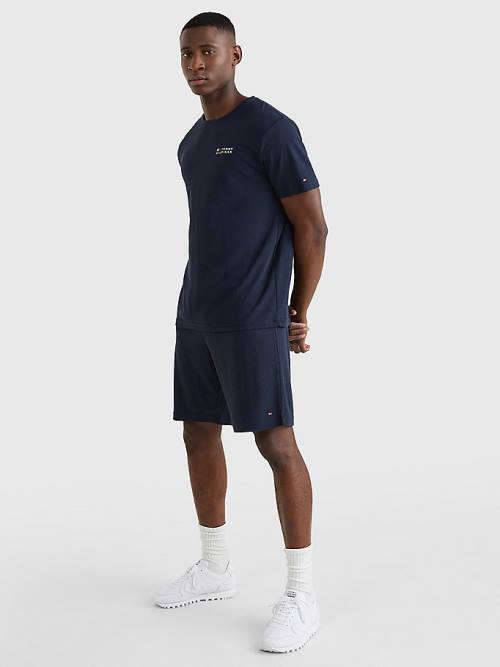 Tommy Hilfiger TH Stretch Logo Pizsama Férfi Kék | TH873HJP