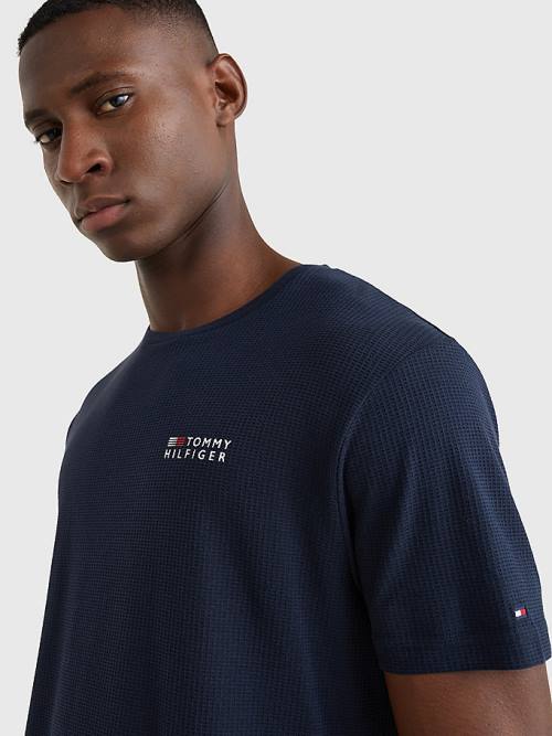 Tommy Hilfiger TH Stretch Logo Pizsama Férfi Kék | TH873HJP