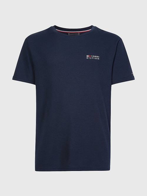 Tommy Hilfiger TH Stretch Logo Pizsama Férfi Kék | TH873HJP