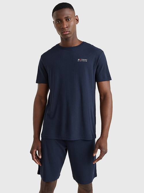 Tommy Hilfiger TH Stretch Logo Pizsama Férfi Kék | TH873HJP