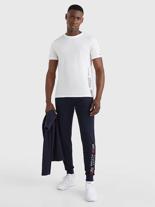 Tommy Hilfiger TH Stretch Logo Print Pizsama Férfi Fehér | TH105WST