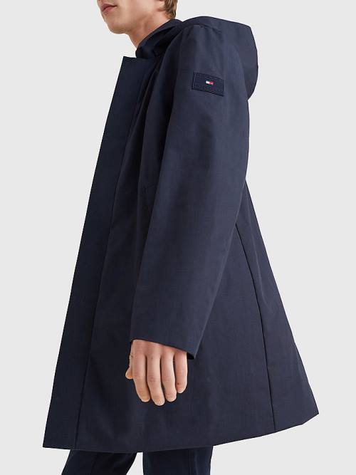 Tommy Hilfiger TH Tech Car Coat Kabát Férfi Kék | TH453IDW