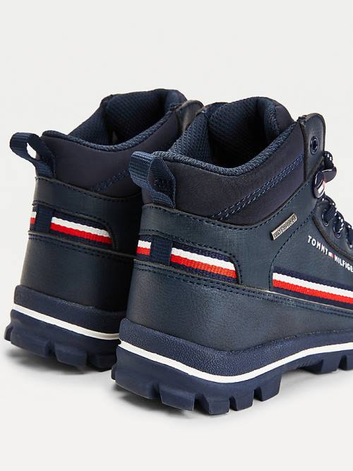 Tommy Hilfiger TH Tech Csipke-Up Ankle Booties Bakancs Fiú Kék | TH524DOB