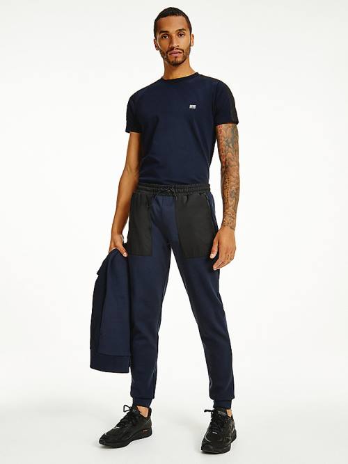 Tommy Hilfiger TH Tech Essential Contrast Joggers Nadrág Férfi Kék | TH374CQM