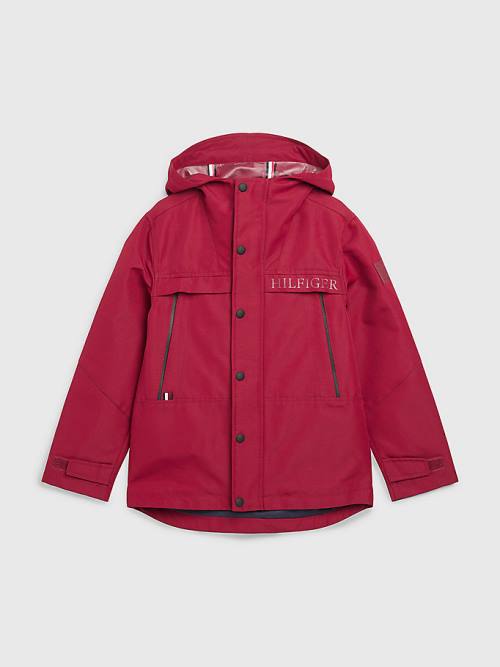 Tommy Hilfiger TH Tech Recycled Csuklyás Parka Kabát Fiú Piros | TH348CDL