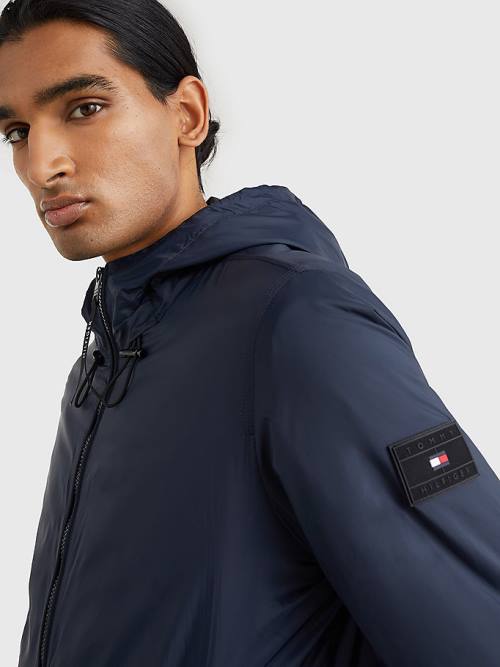 Tommy Hilfiger TH Warm Packable Csuklyás Kabát Férfi Kék | TH175YDT