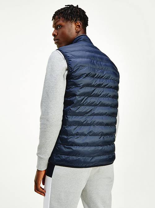 Tommy Hilfiger TH Warm Packable Padded Gilet Dzseki Férfi Kék | TH815QOT