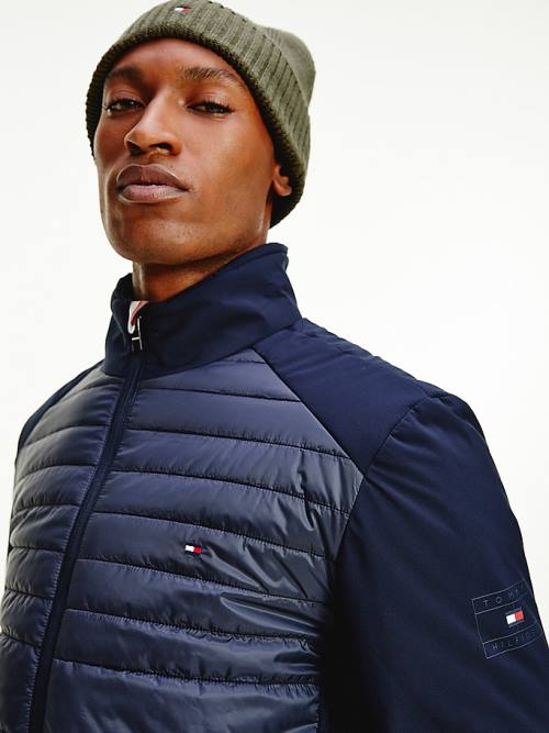 Tommy Hilfiger TH Warm Tech Padded Front Kabát Férfi Kék | TH165ZMK