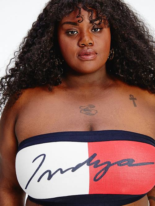 Tommy Hilfiger TOMMYXINDYA Curve Bandeau Fehérnemű Női Kék | TH203BPR