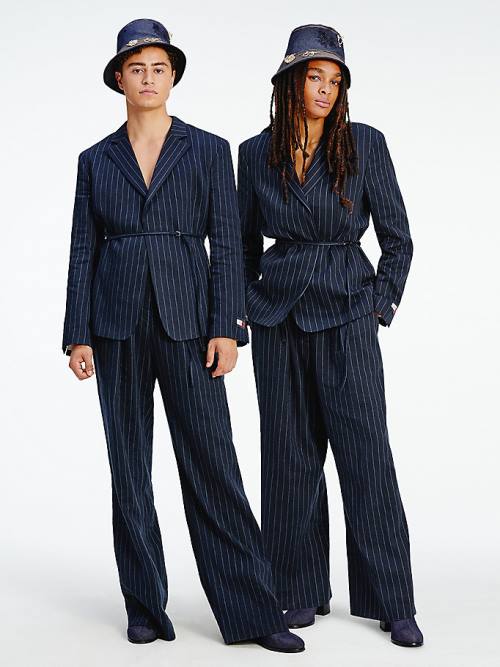 Tommy Hilfiger TOMMYXINDYA Pinstripe Blézerek Női Kék | TH127CSG