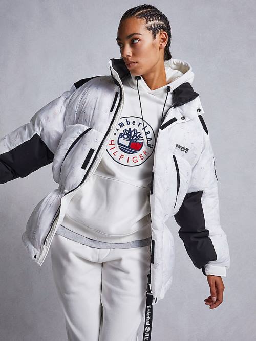 Tommy Hilfiger TOMMYXTIMBERLAND Dual Gender Transparent Puffer Kabát Férfi Fehér | TH271AWD