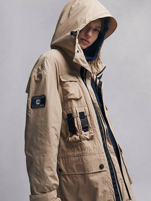 Tommy Hilfiger TOMMYXTIMBERLAND Dual Gender Reversible Parka Dzseki Férfi Khaki | TH924UWA