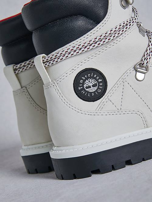 Tommy Hilfiger TOMMYXTIMBERLAND Vízálló Takarított Túrázáshoz Bakancs Női Fehér | TH435QRX