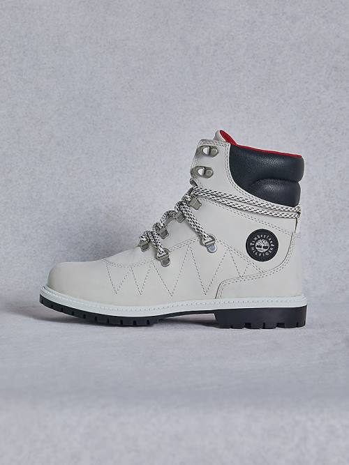 Tommy Hilfiger TOMMYXTIMBERLAND Vízálló Takarított Túrázáshoz Bakancs Női Fehér | TH435QRX