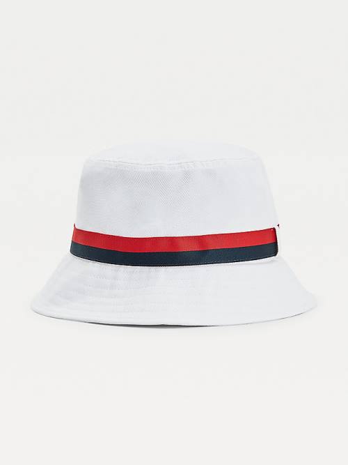 Tommy Hilfiger Tape Bucket Kalap Férfi Fehér | TH682ZVB