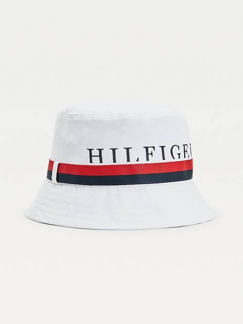 Tommy Hilfiger Tape Bucket Kalap Férfi Fehér | TH682ZVB