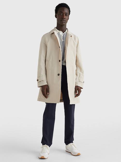 Tommy Hilfiger Taped Trench Coat Kabát Férfi Fehér | TH025XBY