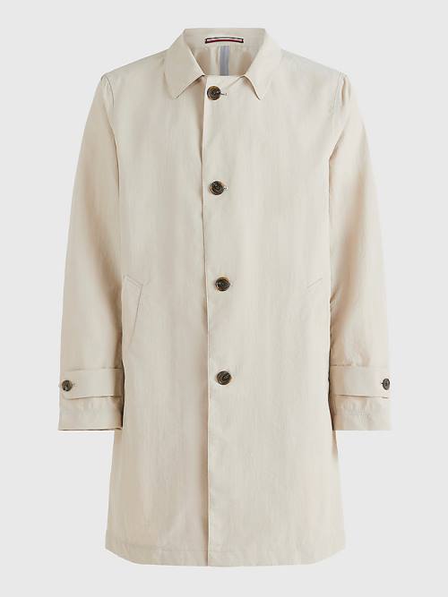 Tommy Hilfiger Taped Trench Coat Kabát Férfi Fehér | TH025XBY