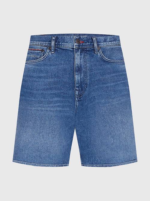 Tommy Hilfiger Tapered Faded Denim Shorts Farmer Férfi Denim | TH531MRF