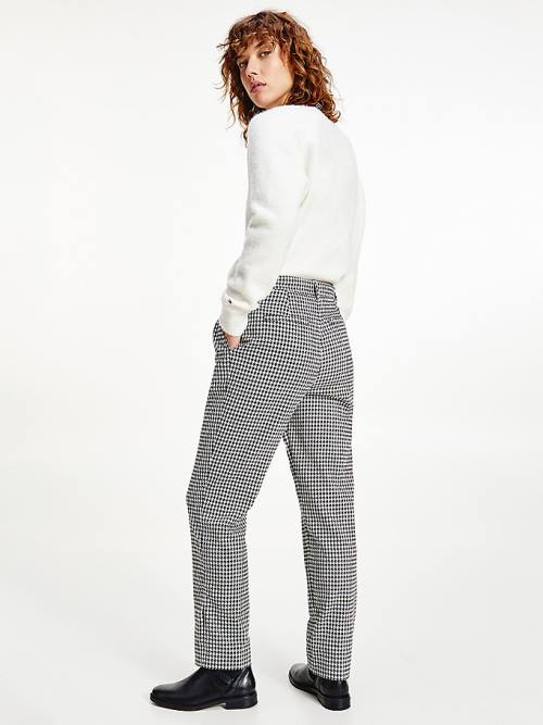 Tommy Hilfiger Tapered Houndstooth Virgin Wool Nadrág Női Kék | TH051QIH