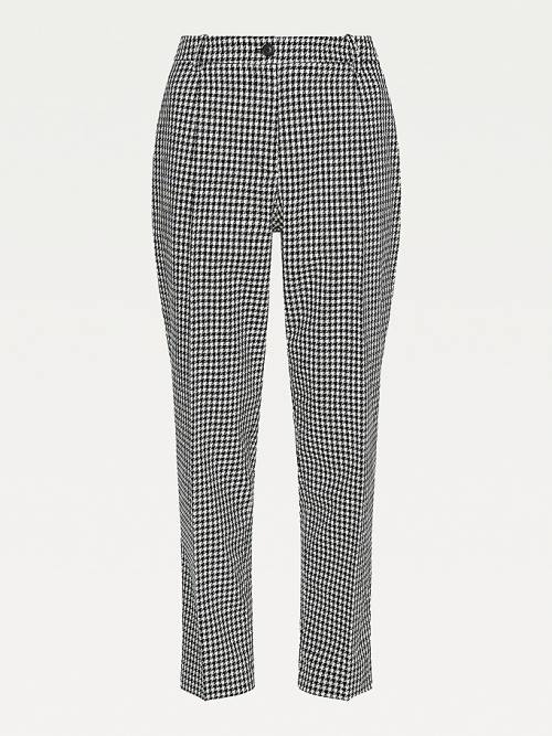 Tommy Hilfiger Tapered Houndstooth Virgin Wool Nadrág Női Kék | TH051QIH