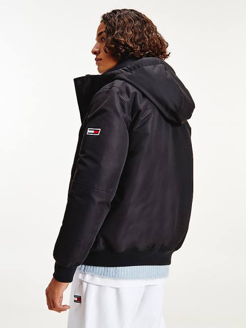 Tommy Hilfiger Tech Csuklyás Bomber Kabát Férfi Fekete | TH216WJY