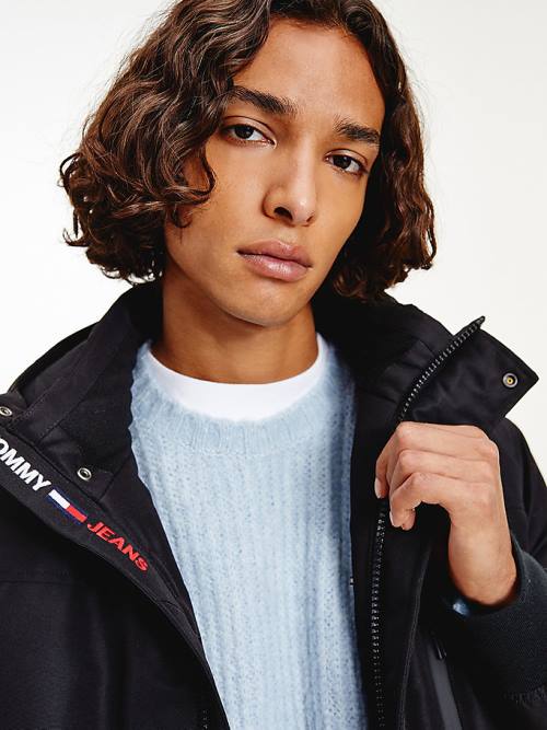 Tommy Hilfiger Tech Csuklyás Bomber Kabát Férfi Fekete | TH216WJY