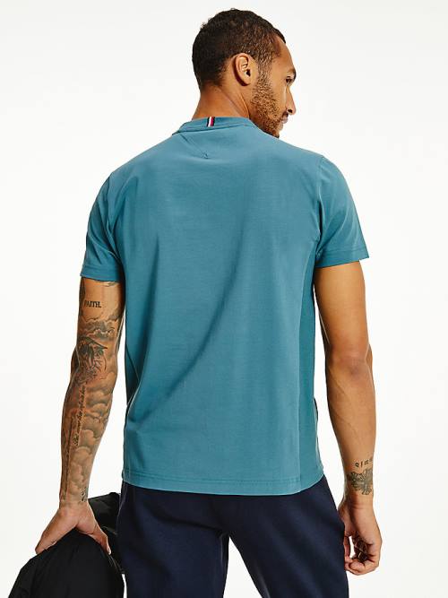 Tommy Hilfiger Tech Essential Organic Jersey Póló Férfi Kék | TH216TSX