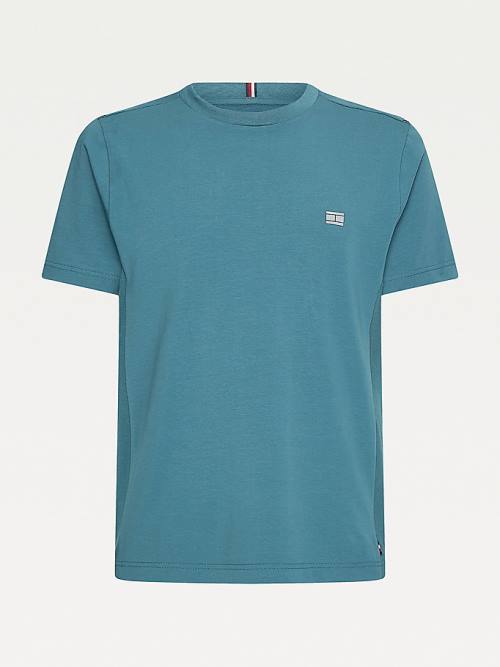 Tommy Hilfiger Tech Essential Organic Jersey Póló Férfi Kék | TH216TSX