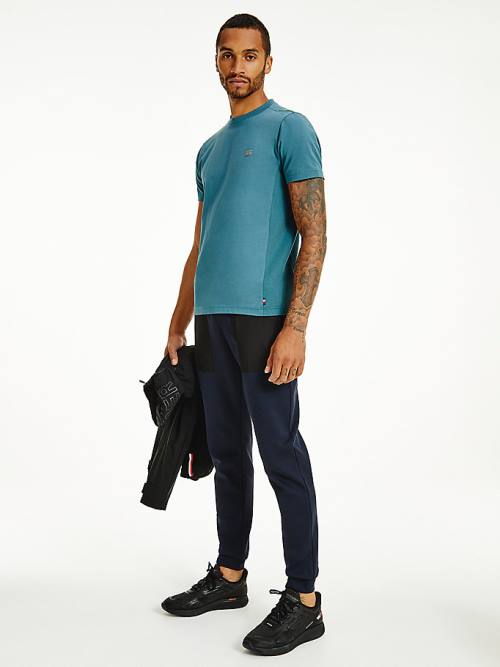 Tommy Hilfiger Tech Essential Organic Jersey Póló Férfi Kék | TH216TSX