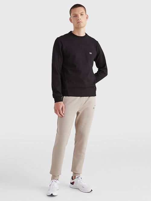 Tommy Hilfiger Tech Essentials Crew Neck Pulóver Férfi Fekete | TH315GAQ