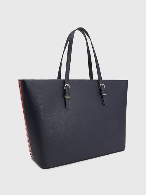 Tommy Hilfiger Textured Medium Tote Táska Női Kék | TH609WTJ