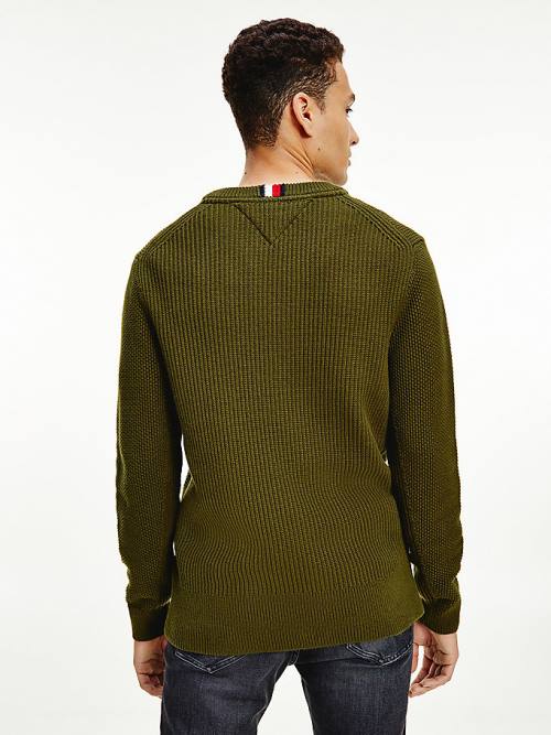 Tommy Hilfiger Textured Relaxed Fit Jumper Pulóverek Férfi Barna | TH239GAP