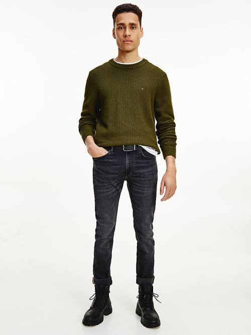 Tommy Hilfiger Textured Relaxed Fit Jumper Pulóverek Férfi Barna | TH239GAP