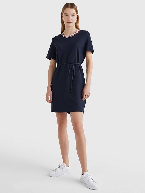 Tommy Hilfiger Textured Relaxed Fit Ruha Női Kék | TH128WRM