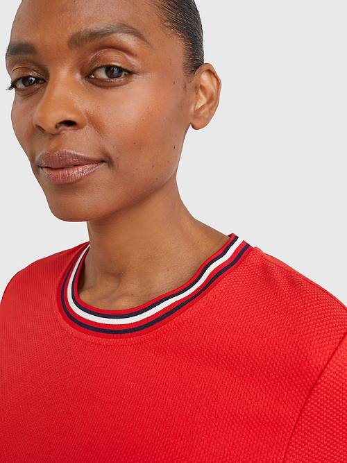 Tommy Hilfiger Textured Relaxed Fit Ruha Női Narancssárga | TH479RMP