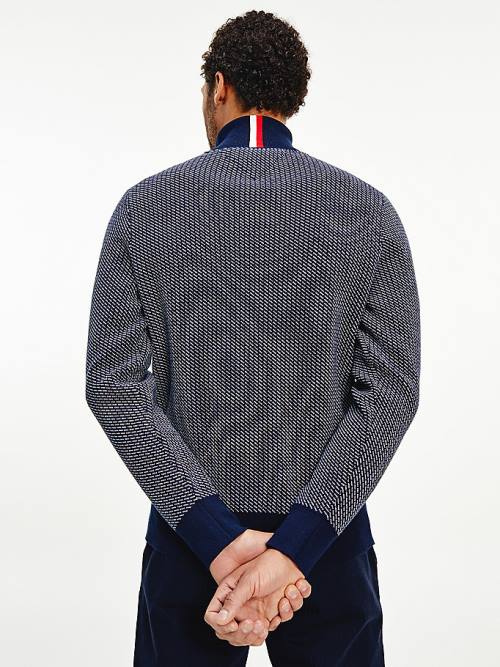 Tommy Hilfiger Textured Roll Neck Jumper Pulóverek Férfi Kék | TH916IYJ