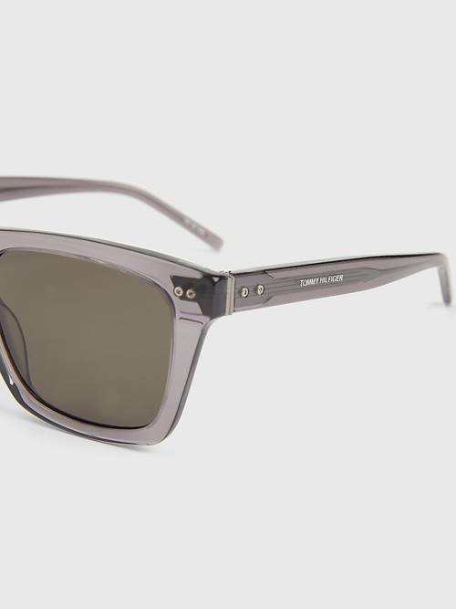 Tommy Hilfiger Thick Rimmed Rectangular Napszemüveg Férfi Szürke | TH094UMC