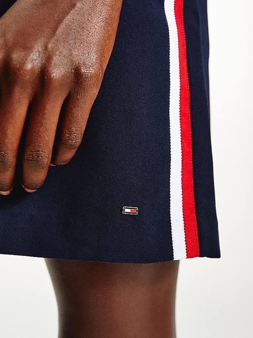 Tommy Hilfiger Three-Quarter Sleeve Shift Ruha Női Kék | TH902TJD