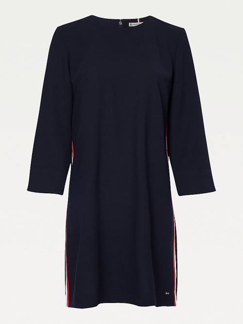 Tommy Hilfiger Three-Quarter Sleeve Shift Ruha Női Kék | TH902TJD