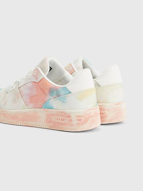 Tommy Hilfiger Tie-Dye Cupsole Basket Tornacipő Női Narancssárga | TH602IZD