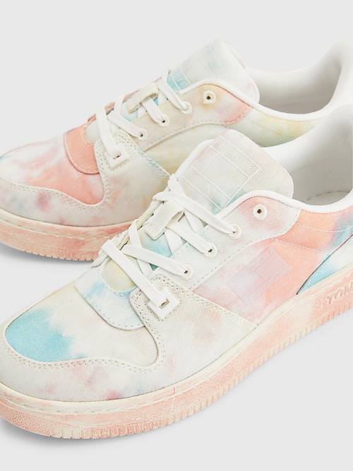 Tommy Hilfiger Tie-Dye Cupsole Basket Tornacipő Női Narancssárga | TH602IZD