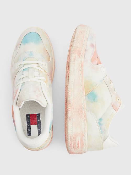 Tommy Hilfiger Tie-Dye Cupsole Basket Tornacipő Női Narancssárga | TH602IZD