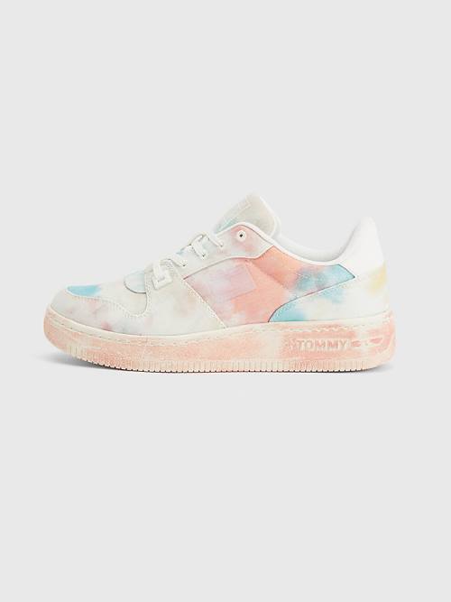 Tommy Hilfiger Tie-Dye Cupsole Basket Tornacipő Női Narancssárga | TH602IZD