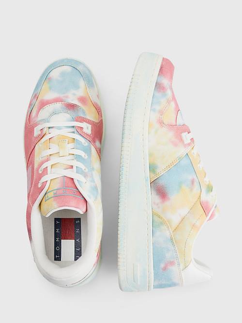 Tommy Hilfiger Tie-Dye Cupsole Basket Tornacipő Férfi Kék | TH645ENX