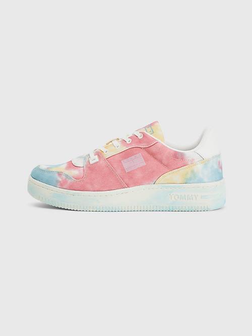 Tommy Hilfiger Tie-Dye Cupsole Basket Tornacipő Férfi Kék | TH645ENX