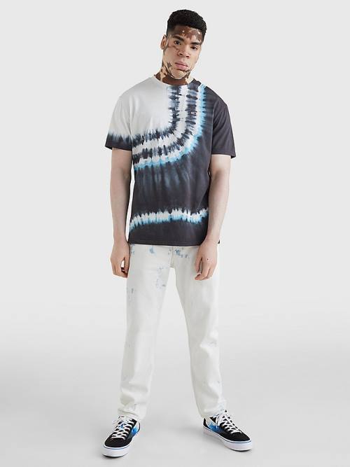 Tommy Hilfiger Tie Dye Organic Pamut Póló Férfi Fekete | TH069DUV