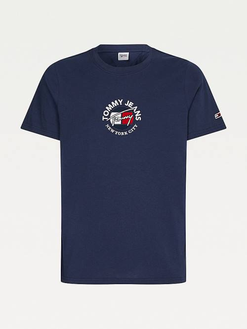 Tommy Hilfiger Timeless Signature Logo Póló Férfi Kék | TH739HGM