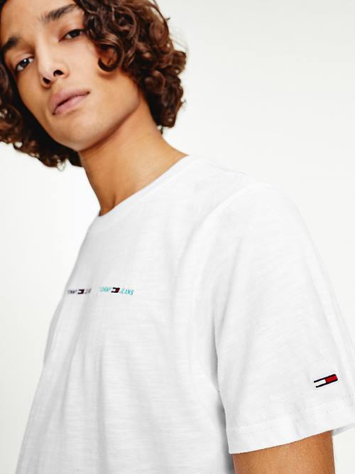 Tommy Hilfiger Tiny Linear Logo Póló Férfi Fehér | TH384QPV