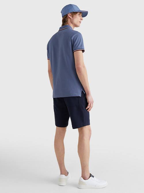 Tommy Hilfiger Tipped Slim Fit Póló Férfi Kék | TH689OIZ